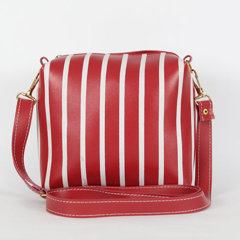Girls Carry Crossbody Stripe Bags Red
